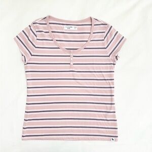 Abercrombie Kids Pink and White Striped Tee